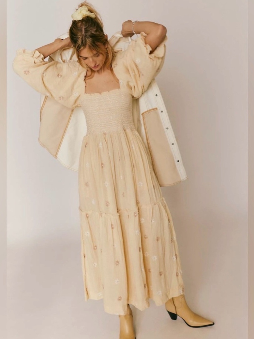 Free people Dahlia embroidered maxi dress